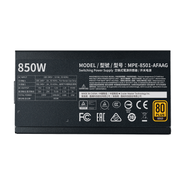 Nguồn Cooler master MWE GOLD 850 - V2  Fully modular