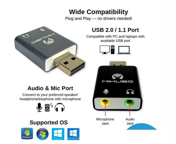 USB Sound 7.1 MIKUSO ADT-S006 Đen
