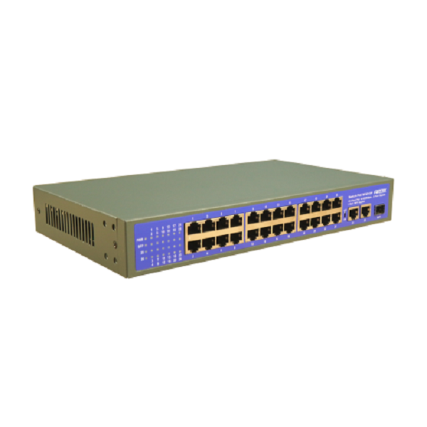SF1243P - Switch 24 port PoE chuyên dụng cho camera, truyền tín hiệu và nguồn với khoảng cách 250m