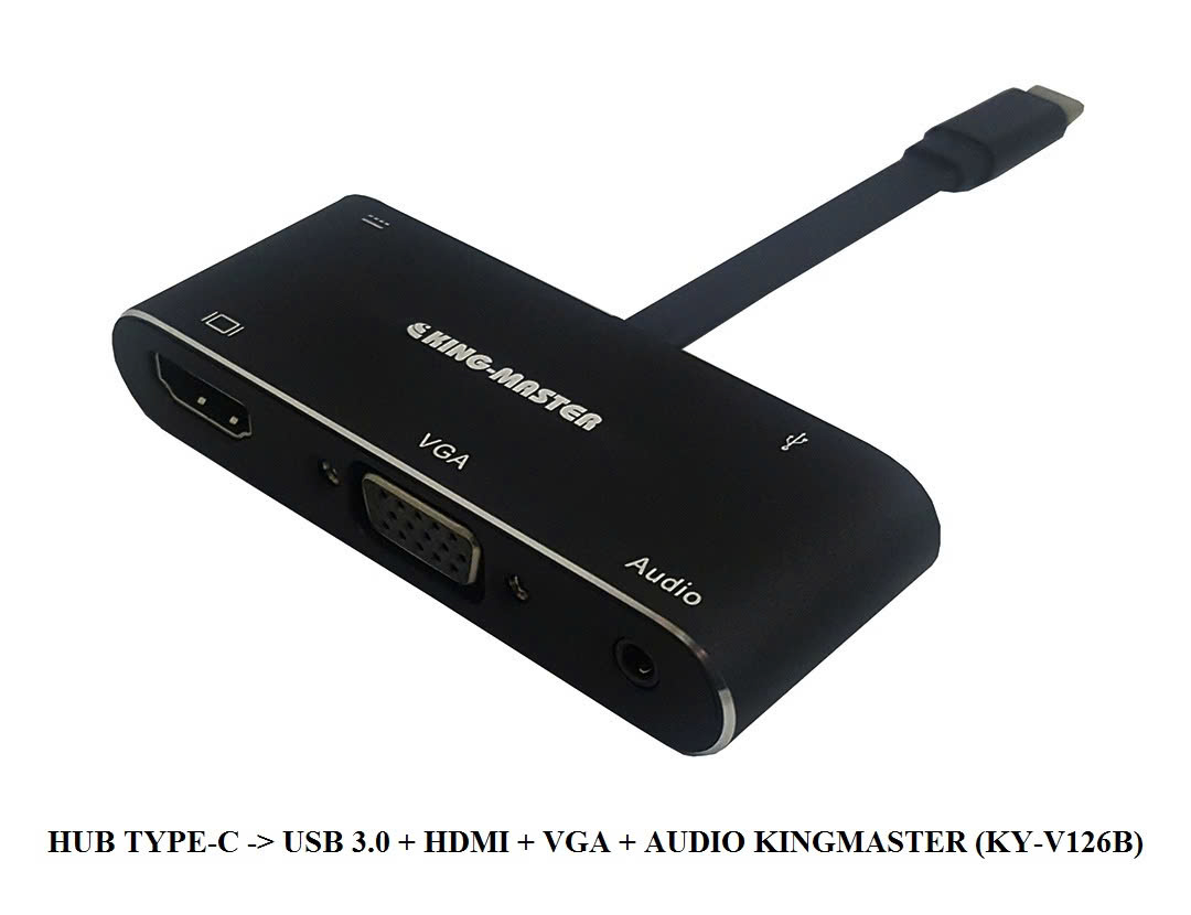 USB Hub Type C -> HDMI + VGA + USB 3.0 + PD Kingmaster KY-V126B