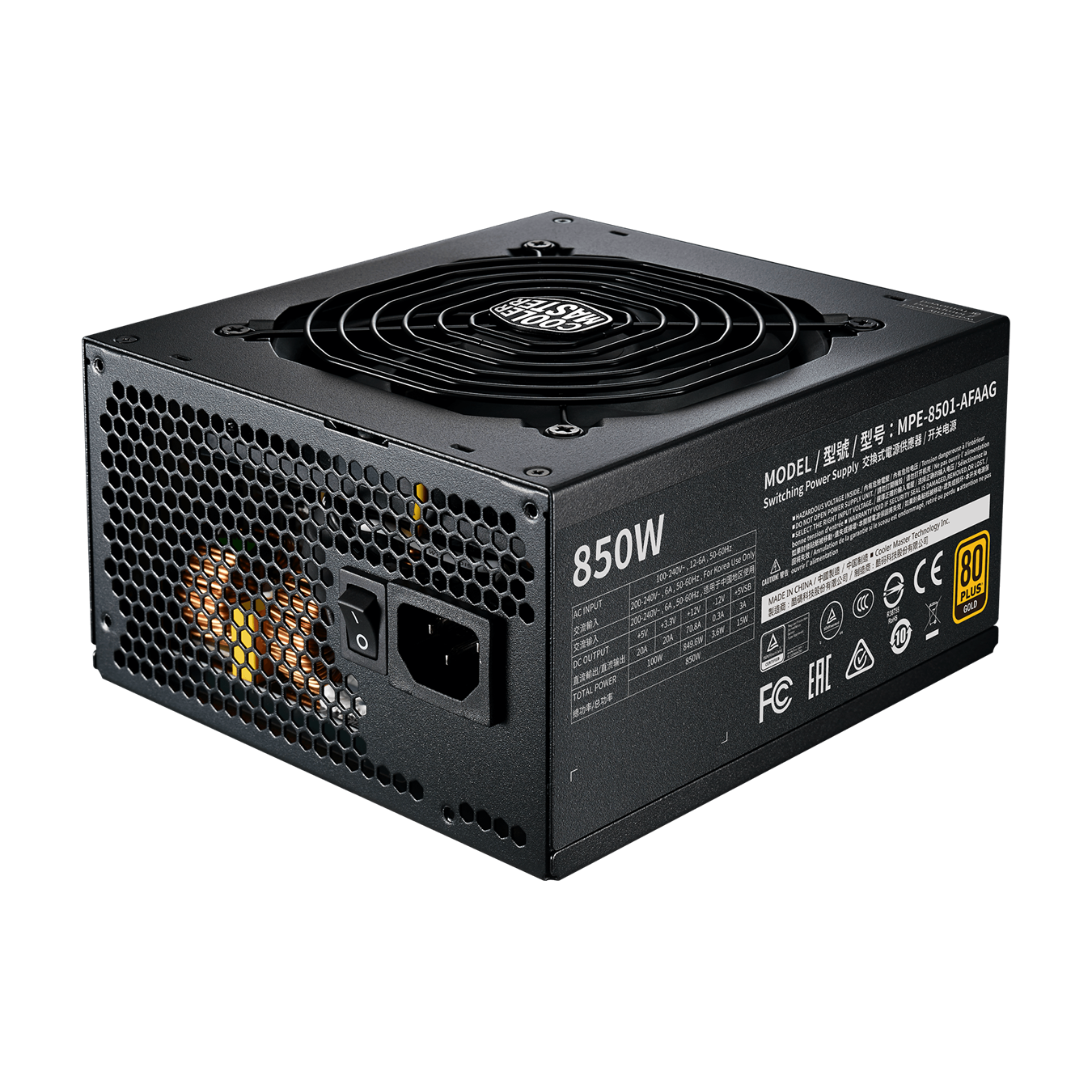 Nguồn Cooler master MWE GOLD 850 - V2  Fully modular