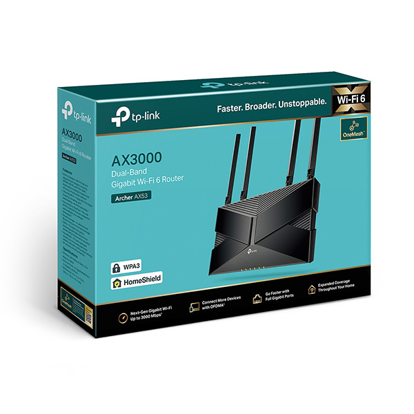 Bộ phát wifi 6 TP-Link Archer AX53 (Chuẩn AX/ AX3000Mbps)